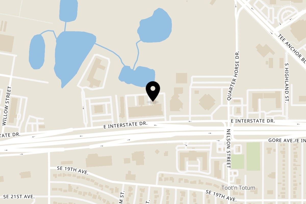 Map showing the location of The Western Horseman Club on 2501 E Interstate 40 Hwy in Amarillo